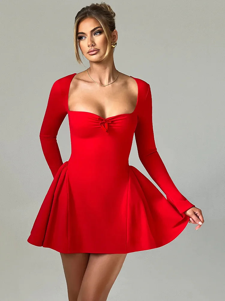 Long Sleeve Elegant Mini Dress