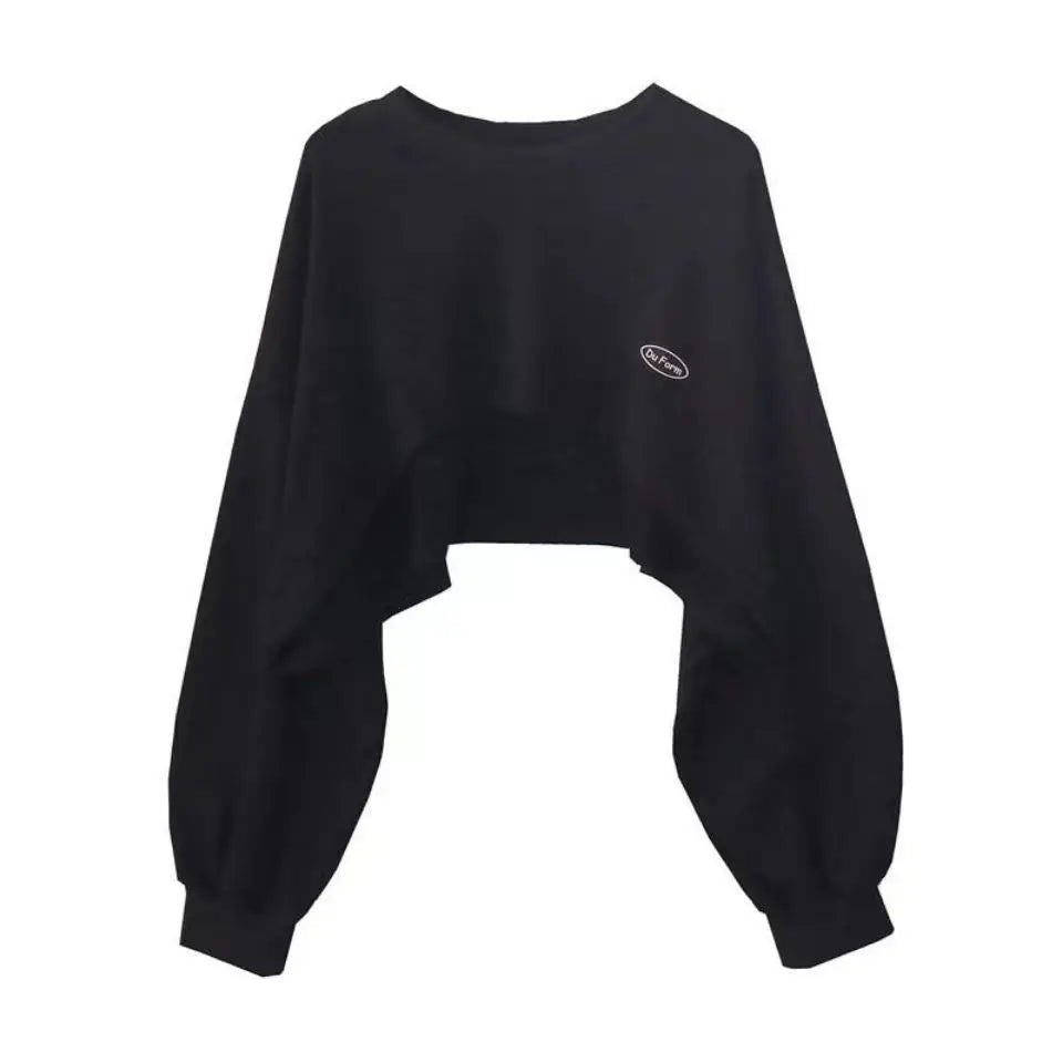 Color  O-neck Long Sleeve Hoodie Sweatshirt with Jumper Tops