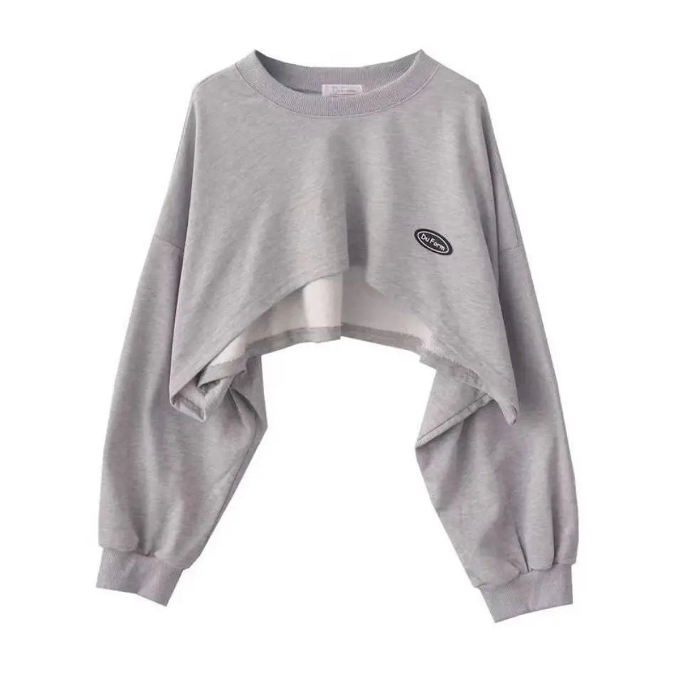 Color  O-neck Long Sleeve Hoodie Sweatshirt with Jumper Tops