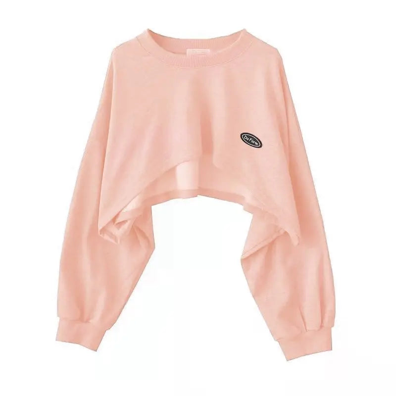 Color  O-neck Long Sleeve Hoodie Sweatshirt with Jumper Tops