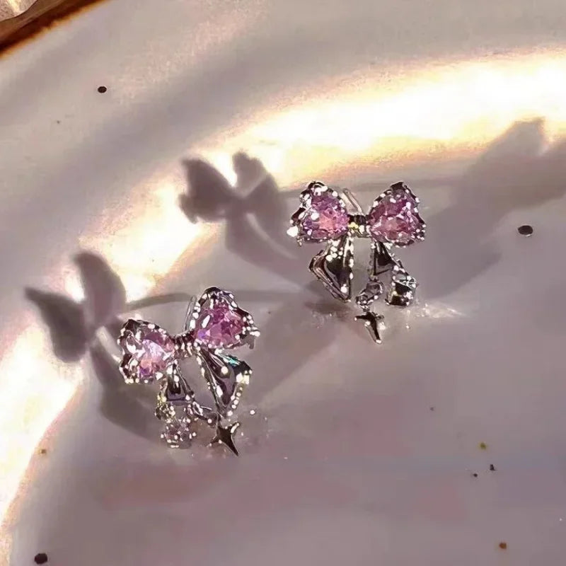 Bowknot Zircon Stud Earrings